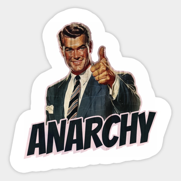 Anarchy Vintage Thumbs Up Guy Sticker by Nonstop Shirts